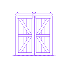 Buildings Surface Mounted Doors Bypassing Solid Barn Stencil Svg Vector, Free Vectors File